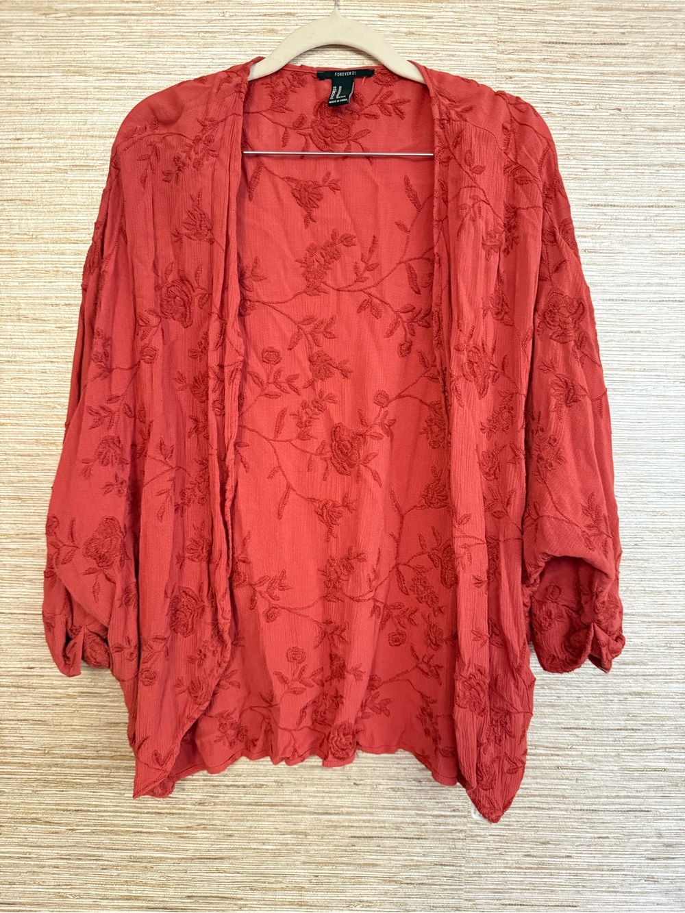 Forever 21 Floral Embroidered Kimono